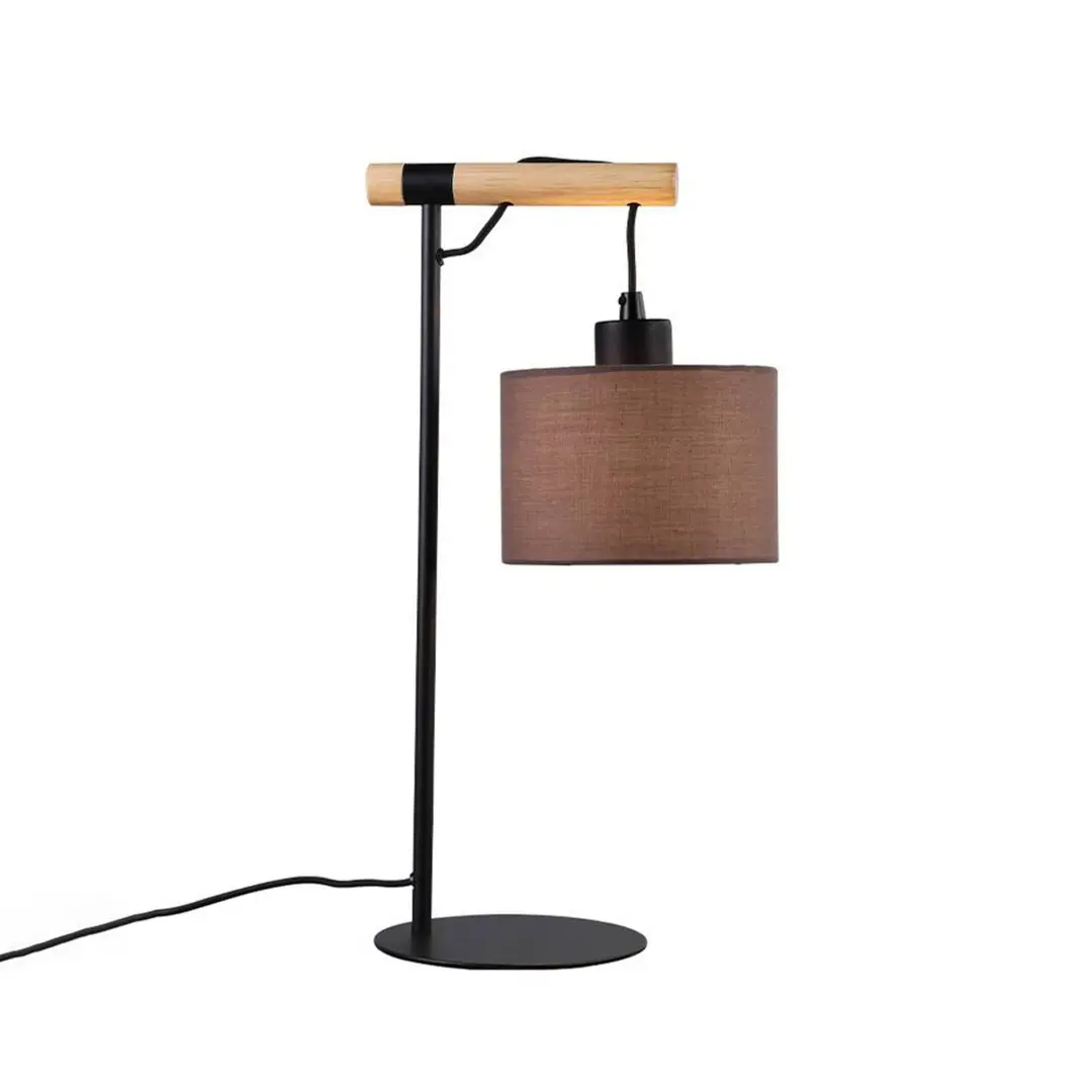 Viokef Tischlampe Rika, Höhe 46 cm, grau/schwarz, Stoff/Metall