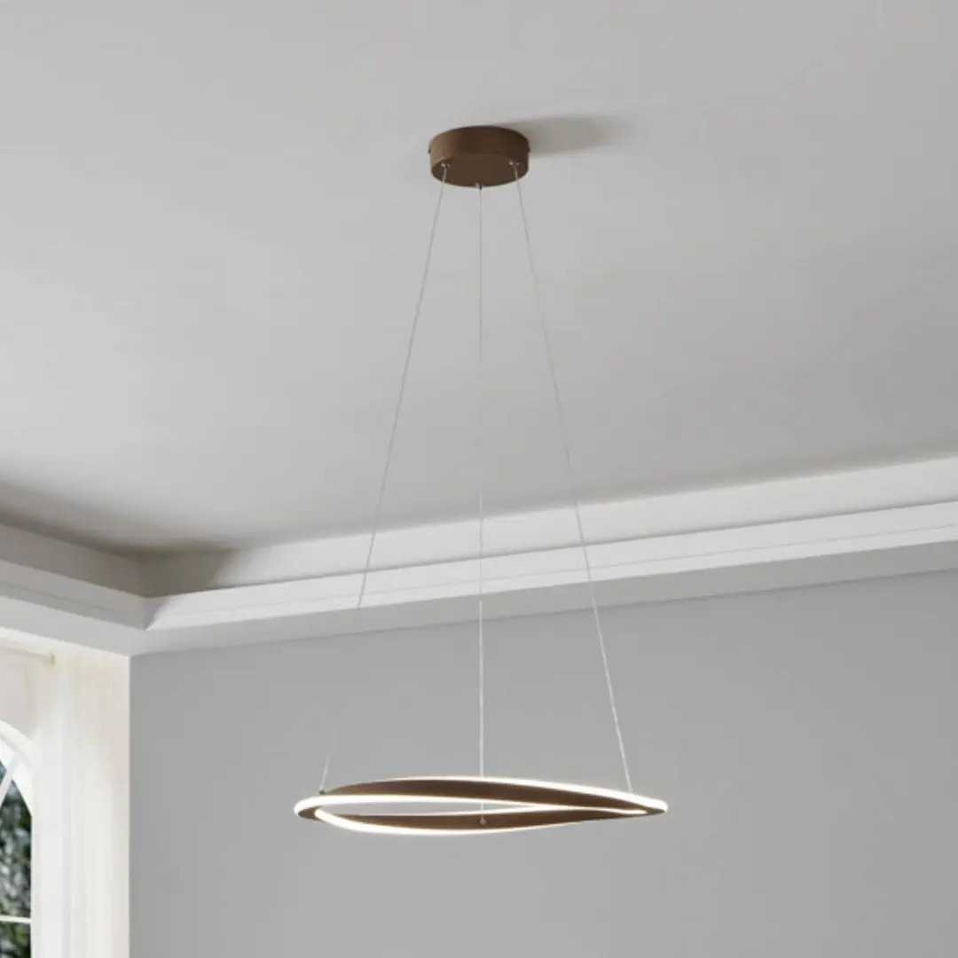 EGLO LED-Hängelampe CAMEROTA, bronze, Ø 55 cm, Fernbedienung