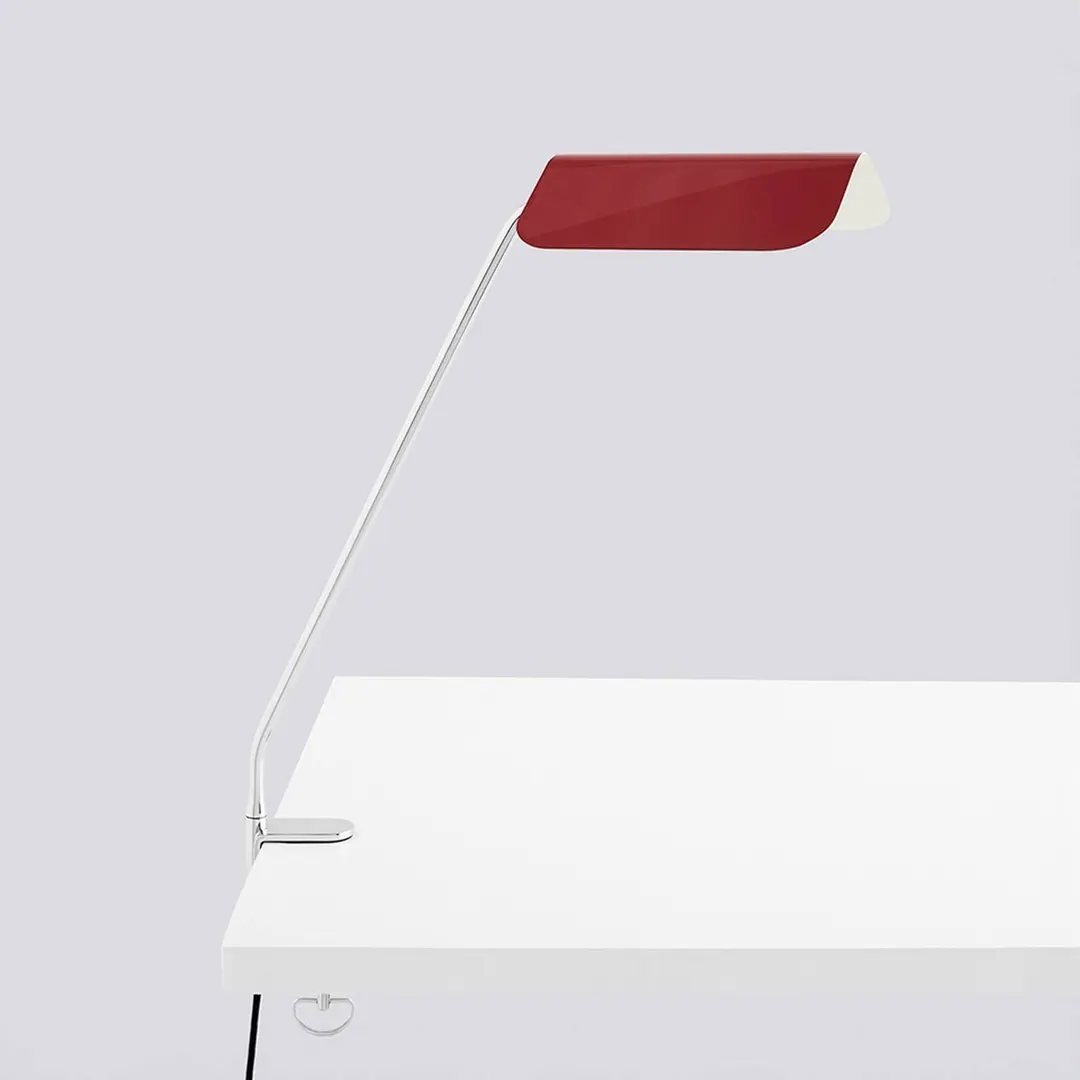 HAY Klemmleuchte Apex, rot, Höhe 43 cm, E14, Stahl