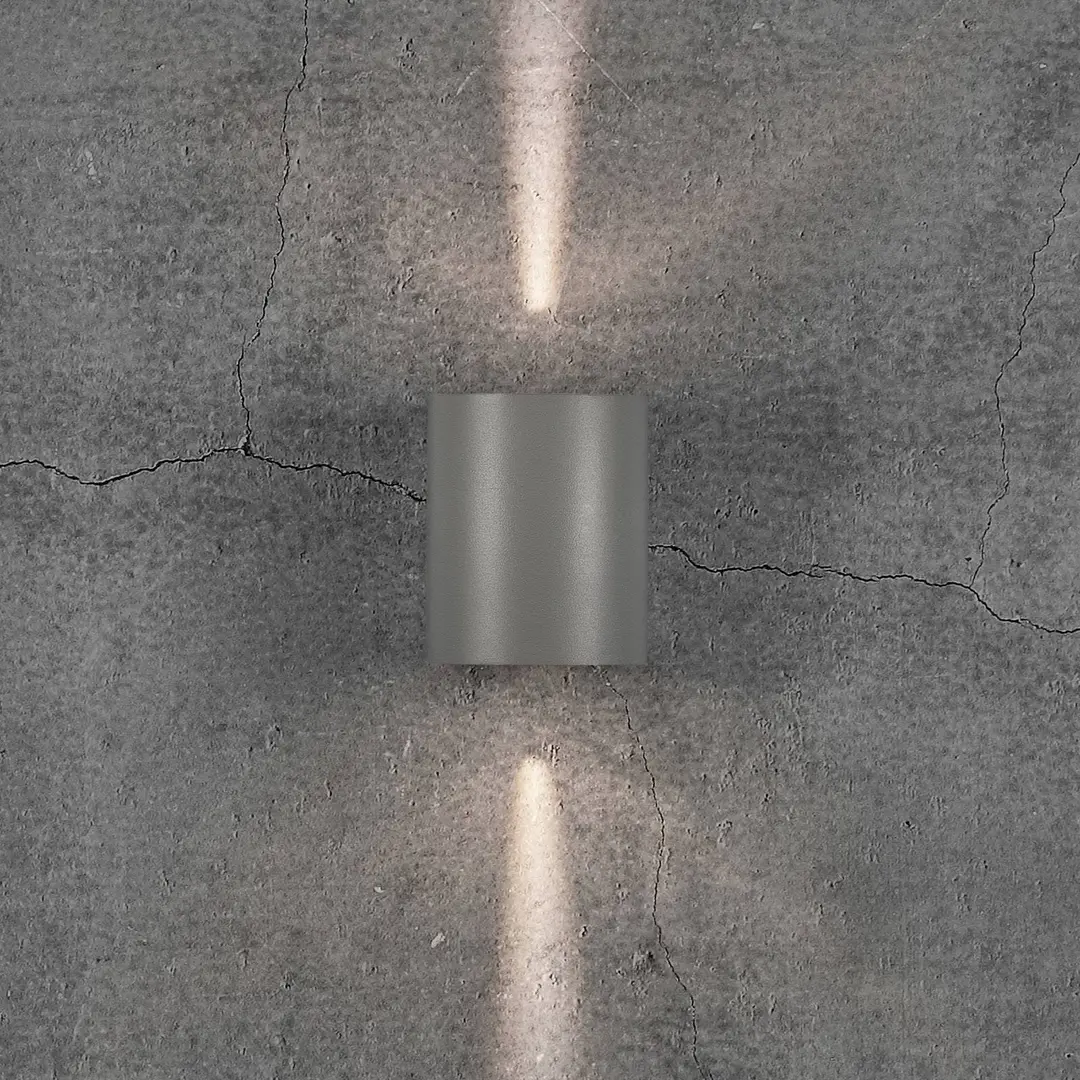 Nordlux LED-Außenwandleuchte Canto 2, grau, 10 cm, up/down, IP44