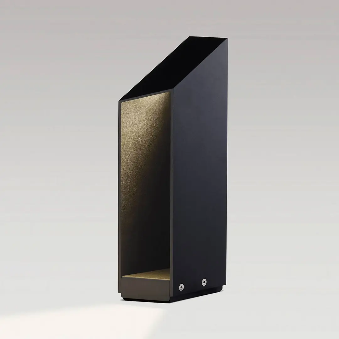 MARSET LED-Sockellampe Domus, Höhe 37 cm, schwarz, Aluminium