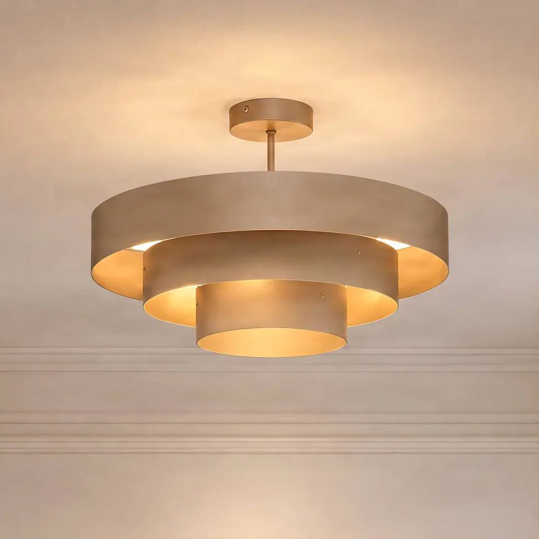 Domiluce Deckenleuchte Trio, grau-beige, Metall