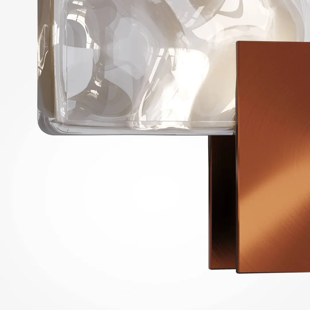 Maytoni LED-Hängeleuchte Quadro, kupfer/cognac, Glas, 3000K, 24cm