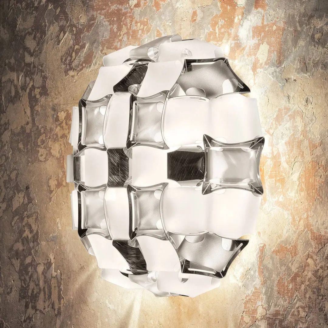 Slamp Mida Wandleuchte, 32x32 cm, platin/weiß