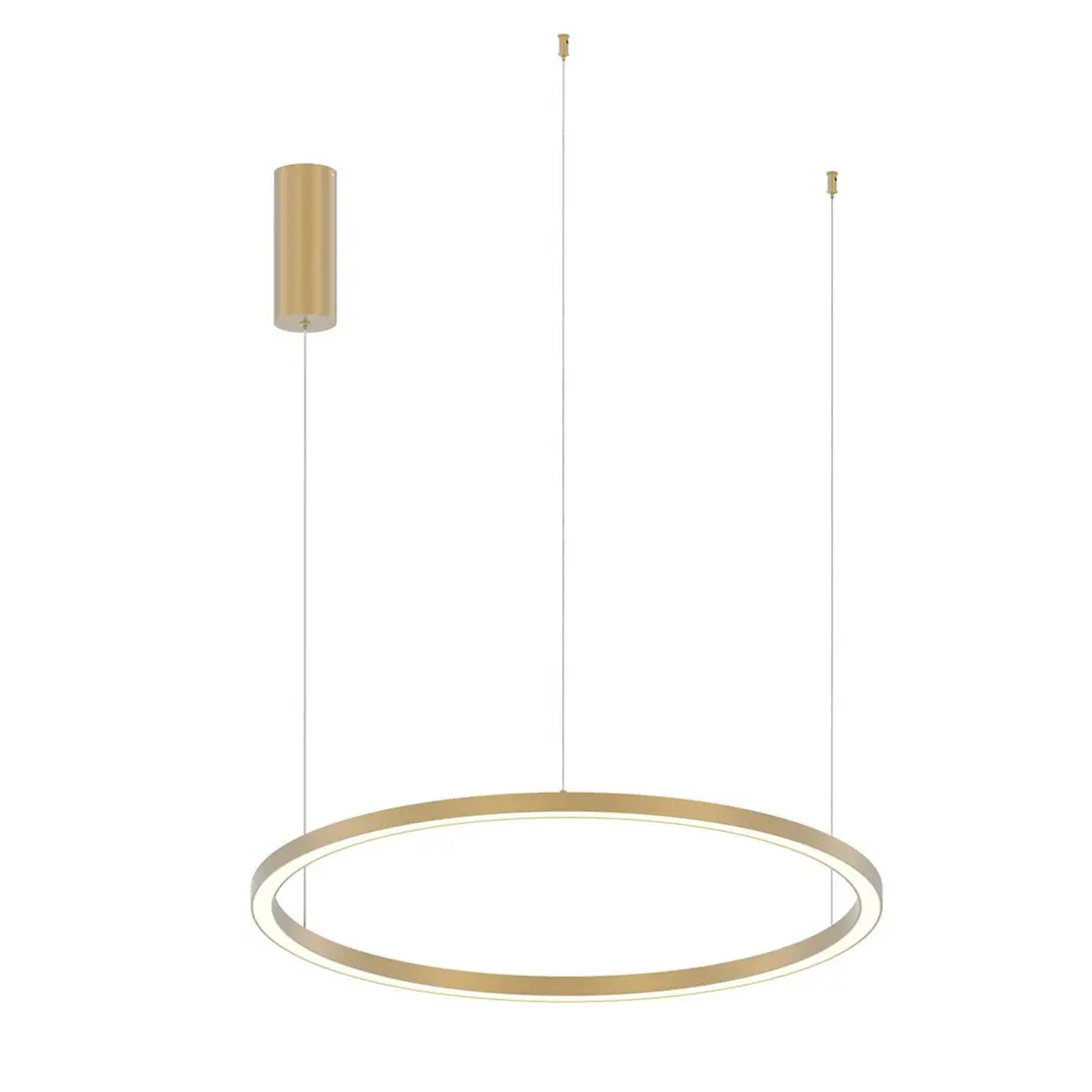 Luce Ambiente Design LED-Pendellampe Hoop, goldfarben, Ø 80 cm, Metall, CCT