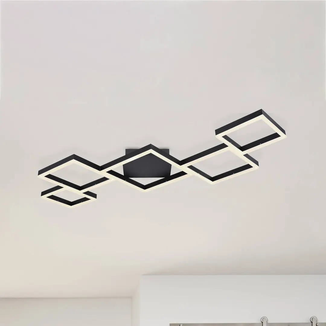 Globo LED-Deckenleuchte Kurio, fünfflammig, schwarz, CTT