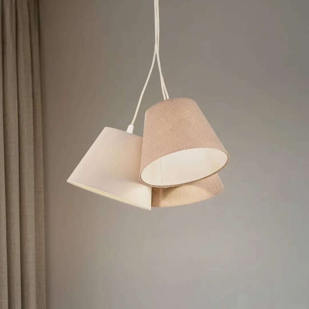 Maco Design Hängeleuchte Boho, 3-flammig, creme/beige, Jute