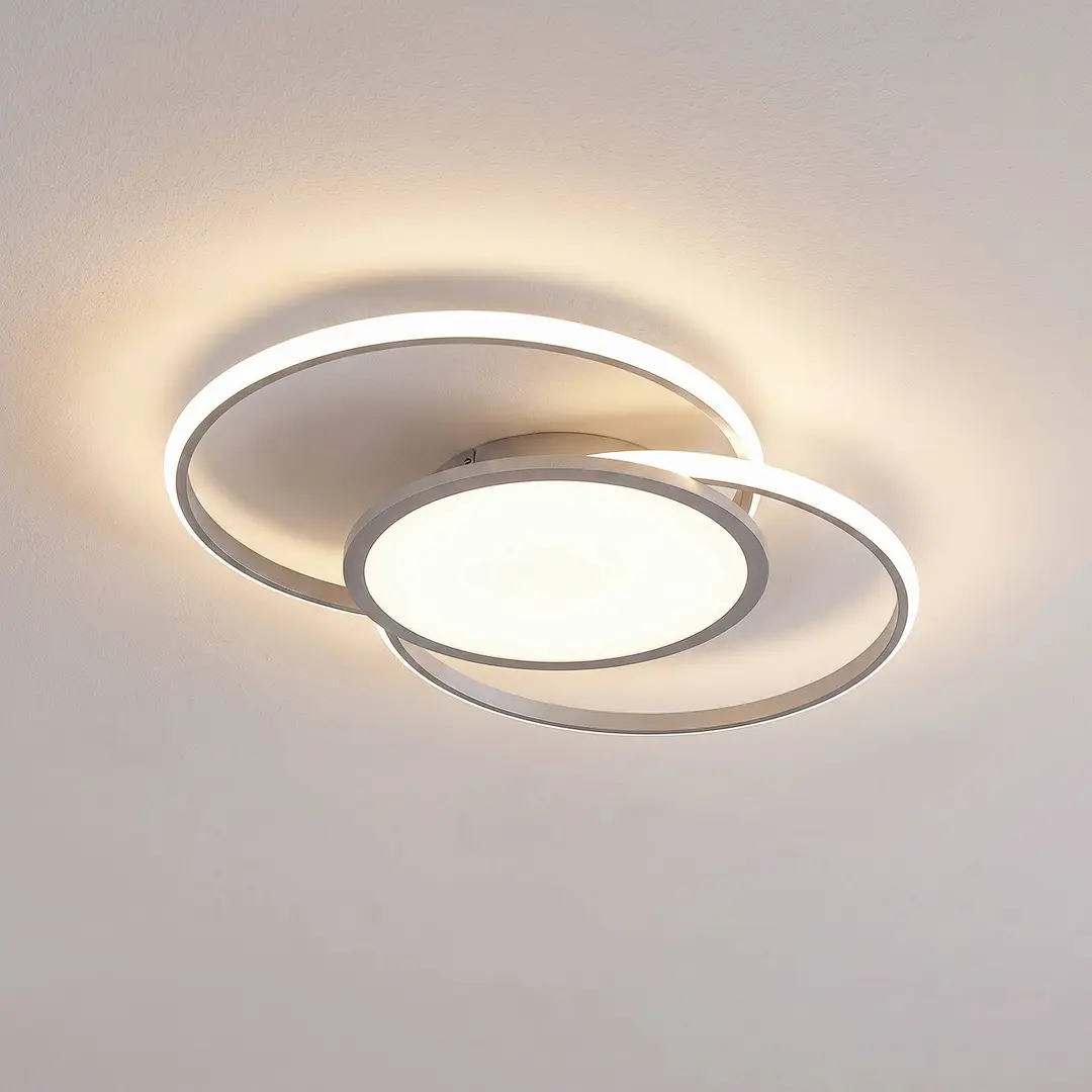 Lucande LED-Deckenlampe Senne, CCT, silber, Metall