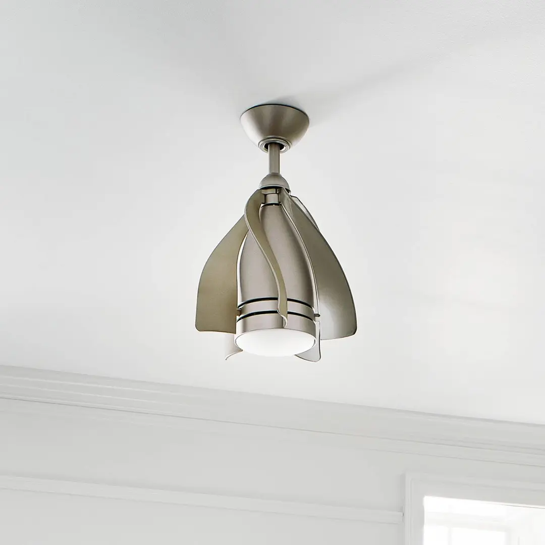 KICHLER LED-Deckenventilator Terna nickel/creme