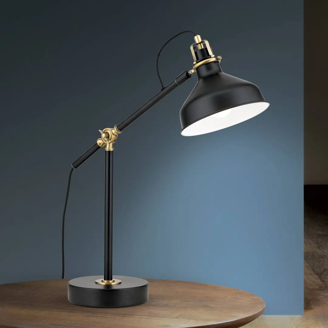 Orion Tischlampe Schiller, schwarz, Metall, 59 cm, verstellbar