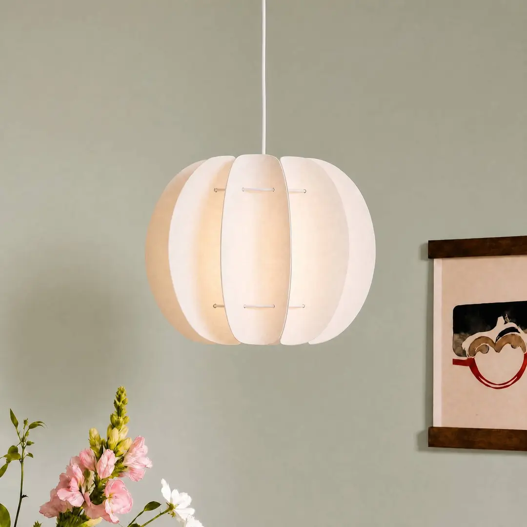 Lindby Hängeleuchte Winslow, cremeweiß, Ø 35 cm, E27