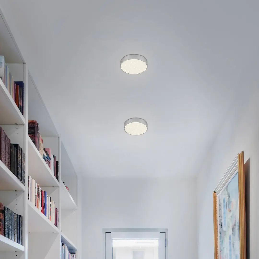 Briloner LED-Deckenleuchte Flame Star, Ø 15,7 cm, silber