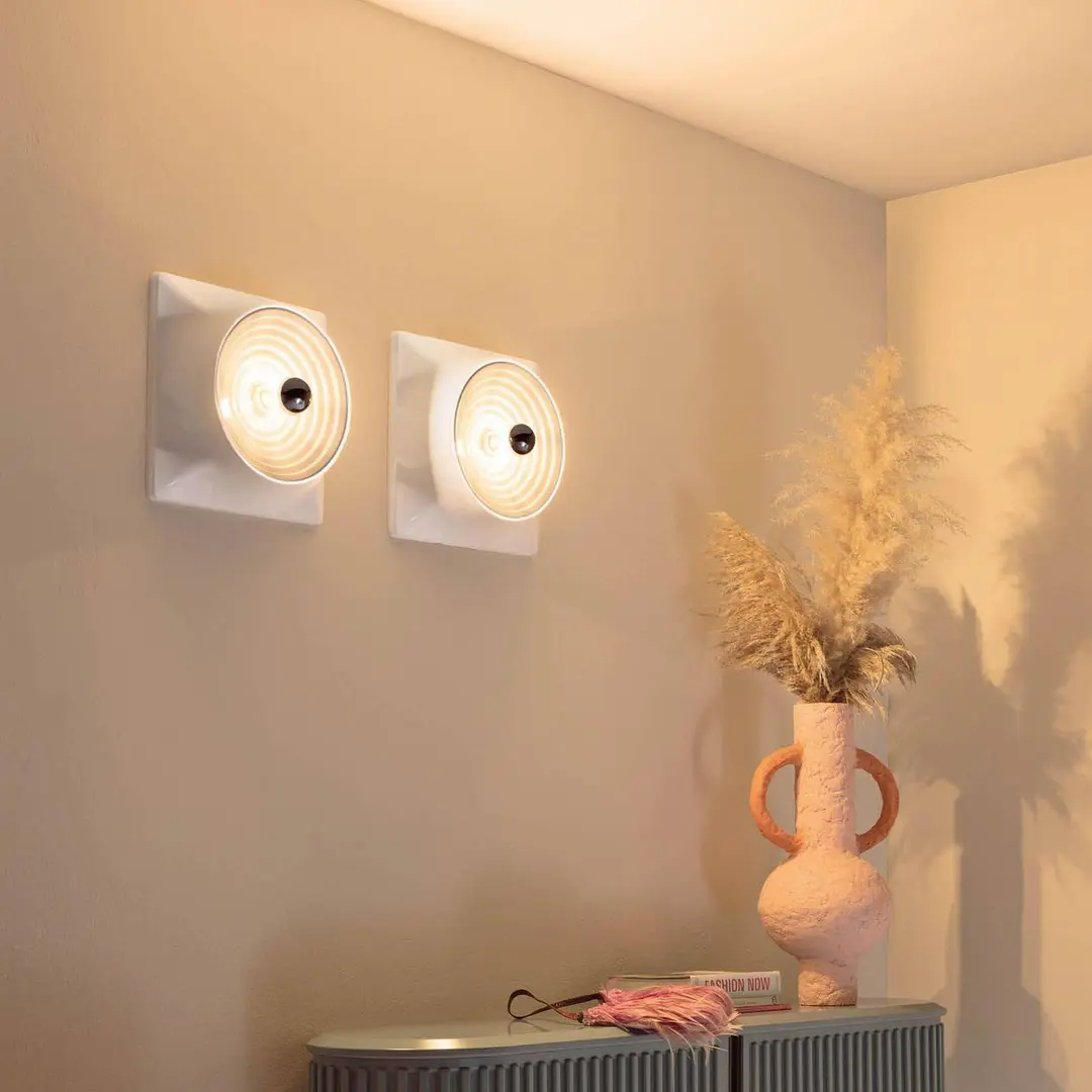 Stilnovo Deckenlampe Goletta, rot glänzend/aluminiumfarben