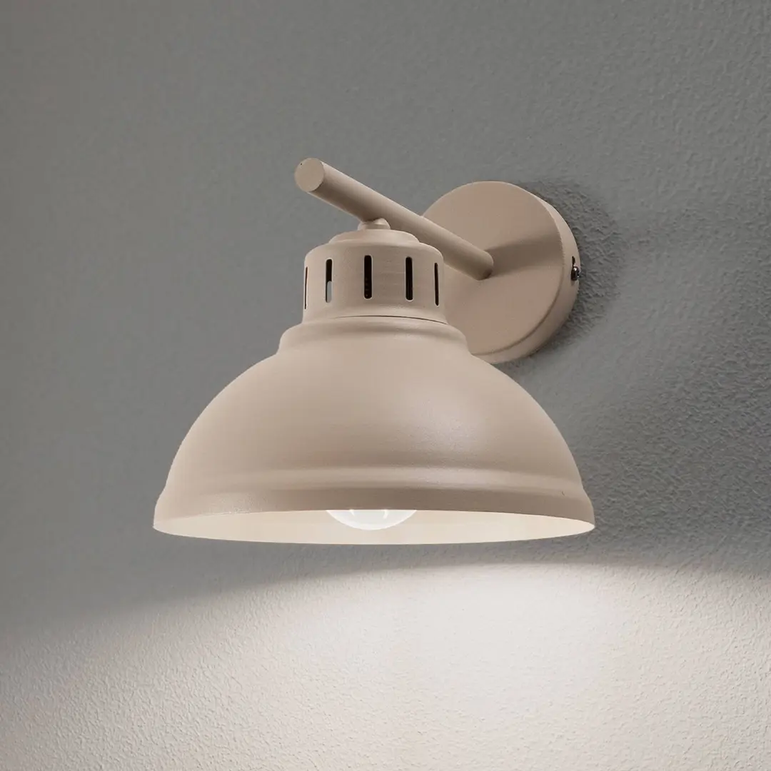 Luminex Wandleuchte Sven, 1-flammig, beige, Stahl