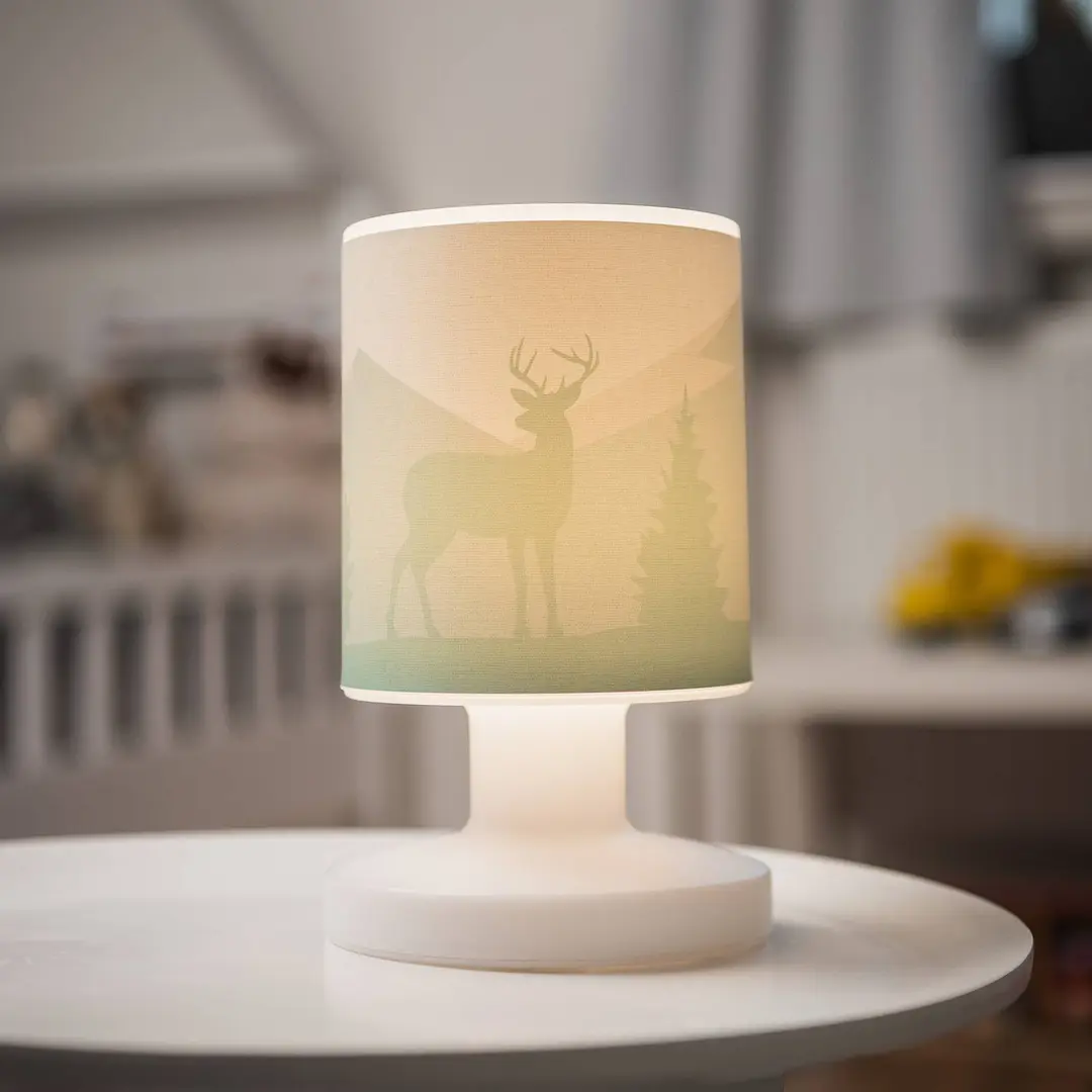 Elobra LED-Akkutischleuchte Scandi Wald, grün, 21 cm, Kunststoff
