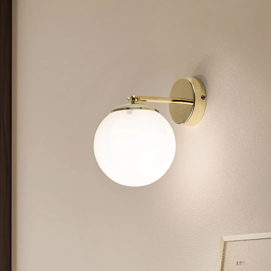 Argon Wandlampe Sala mit Kugelglas, einflammig