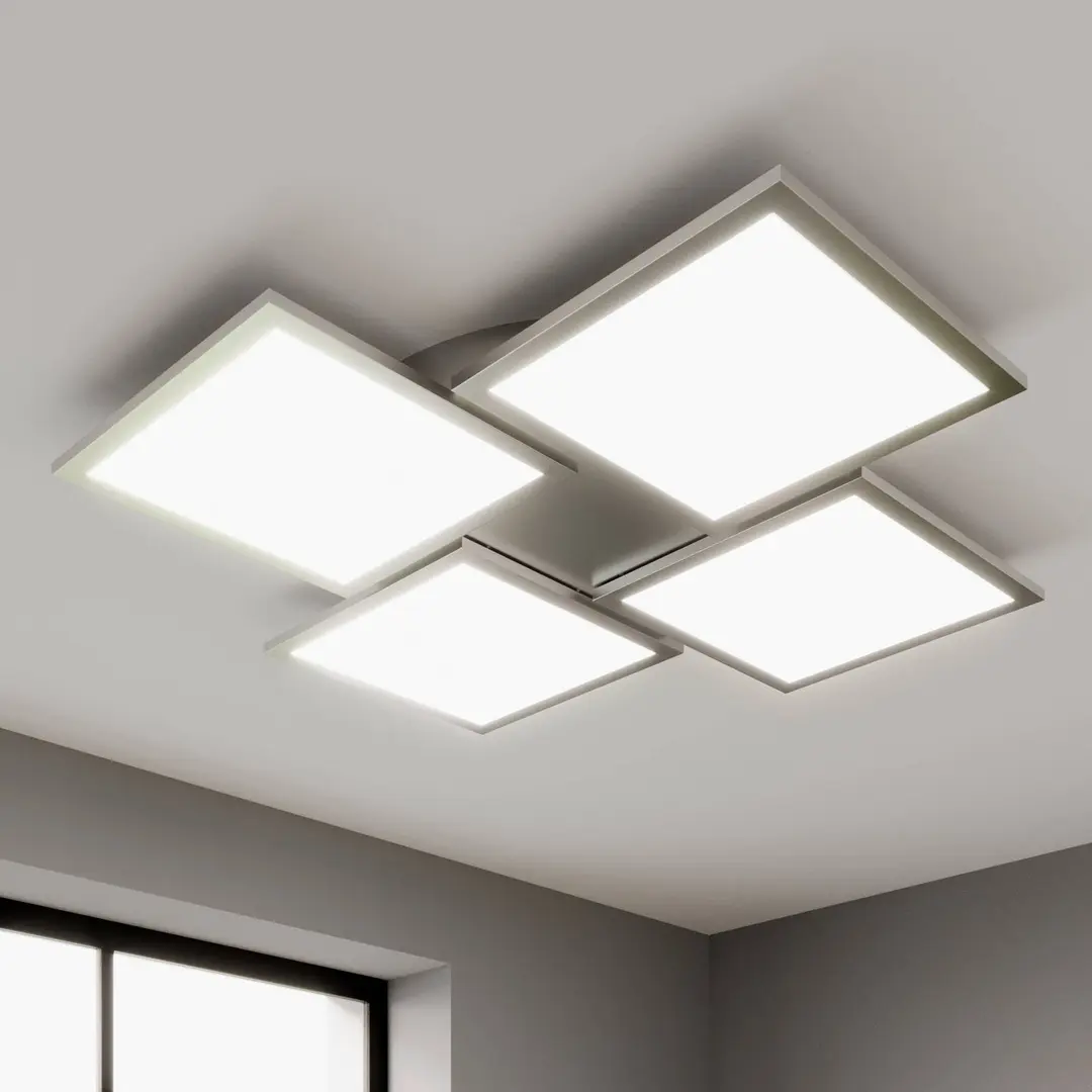 Lucande LED-Deckenlampe Ilira, 4-flg., silber, CCT, dimmbar