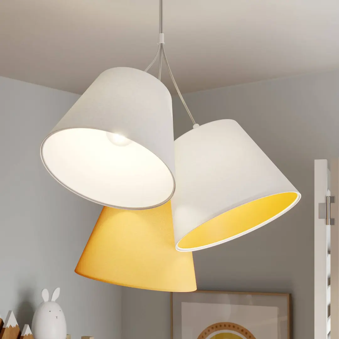 Maco Design Pendelleuchte Zsofia, 3-flg. weiß/gelb