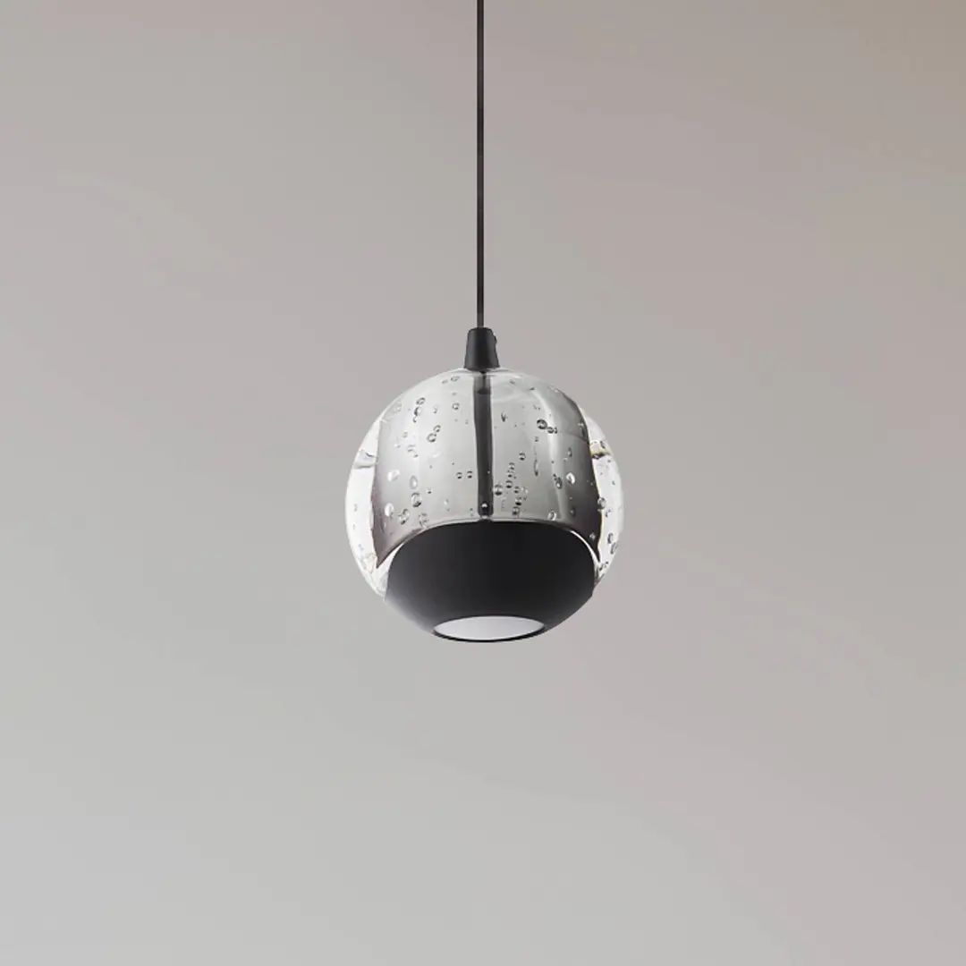 Lucande LED-Pendellampe Hayley, schwarz, 1-flg., Glas