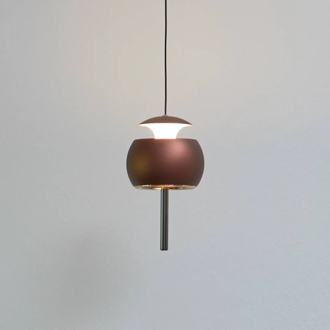 LOOM DESIGN LED-Hängeleuchte Parachute, braun, Ø 9,6 cm, Alu