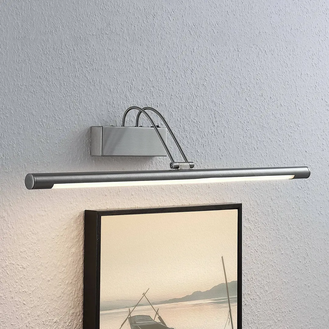 Lindby LED-Bilderleuchte Mailine, 69 cm, nickel, Schalter