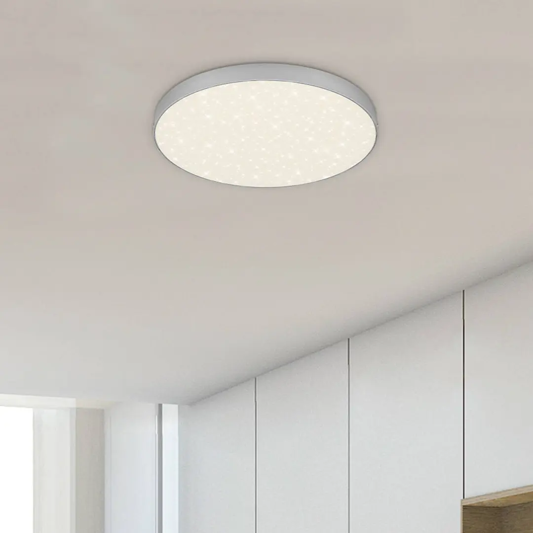 Briloner LED-Deckenleuchte Flame Star, Ø 28,7 cm, silber