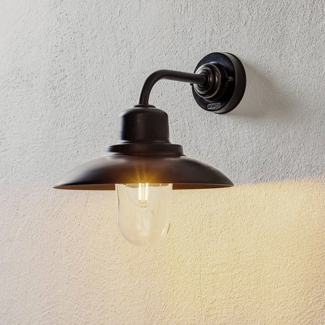 Moretti Luce Außenwandleuchte Patio Messing brüniert, Glas klar