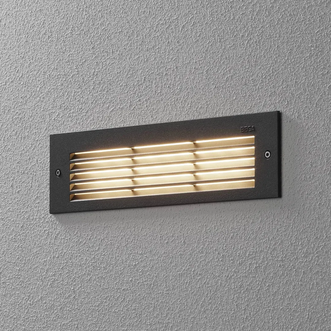 BEGA LED-Wandeinbaulampe 33018, grafit, 26 cm, IP65, CCT