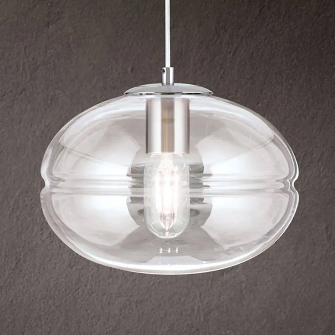 Orion Hängeleuchte Richard, Metall nickel, Glas klar