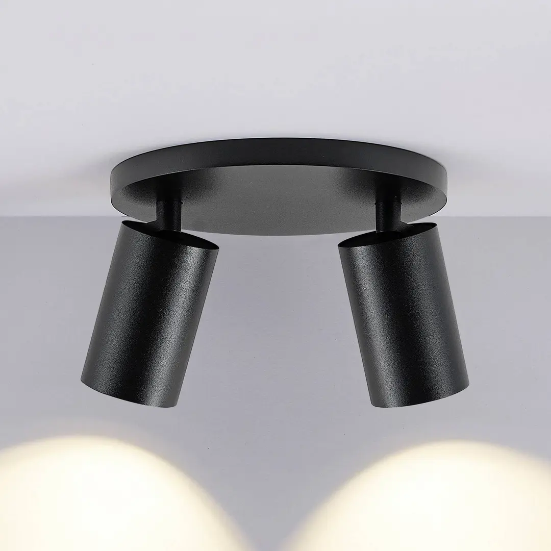 Deko-Light Deckenspot CAN TILT, schwarz, Ø 20 cm, 2-flammig Metall GU10