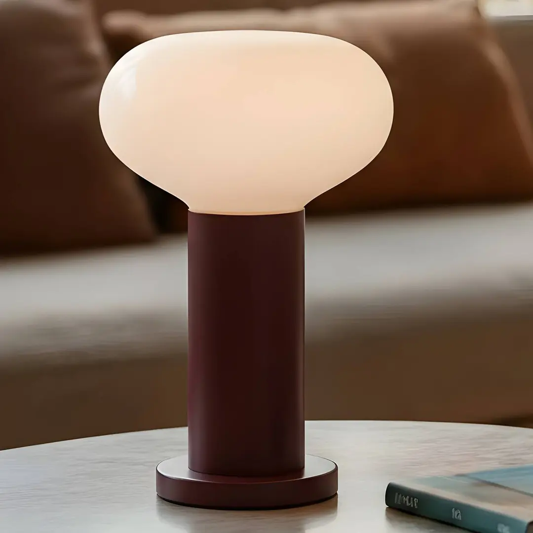 ALDEX Tischleuchte Flo, rot, Ø 19 cm, Glas