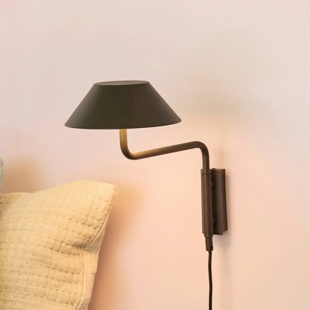 Hübsch LED-Wandleuchte COVER, schwarz, Ausladung 30 cm, Metall