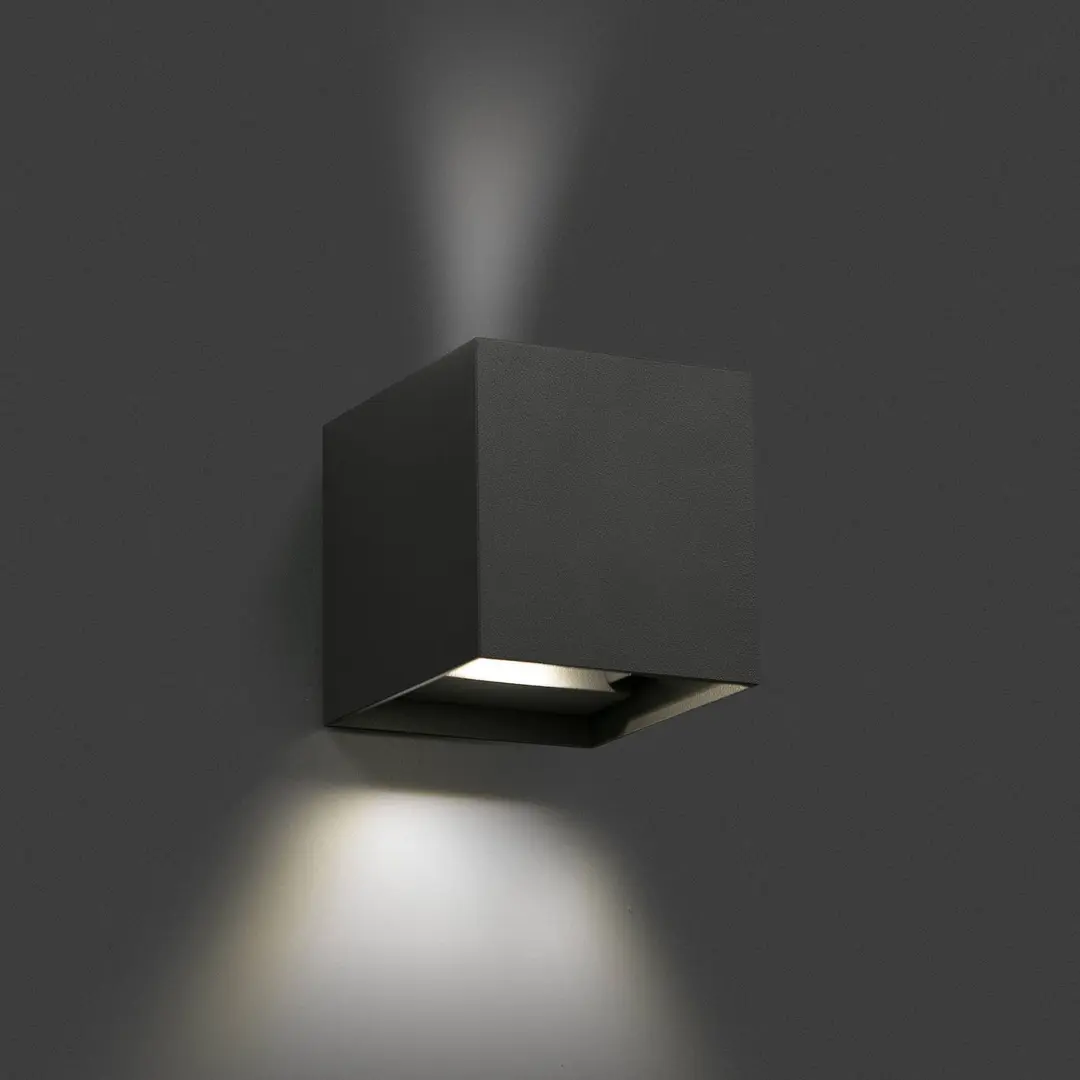 FARO BARCELONA LED-Außenwandleuchte Olan, dunkelgrau