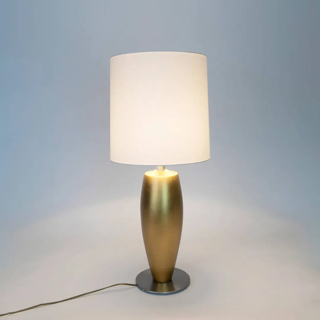 Holländer Tischlampe OMEGA SOTTILE, gold/weiß, Höhe 80 cm Keramik E27