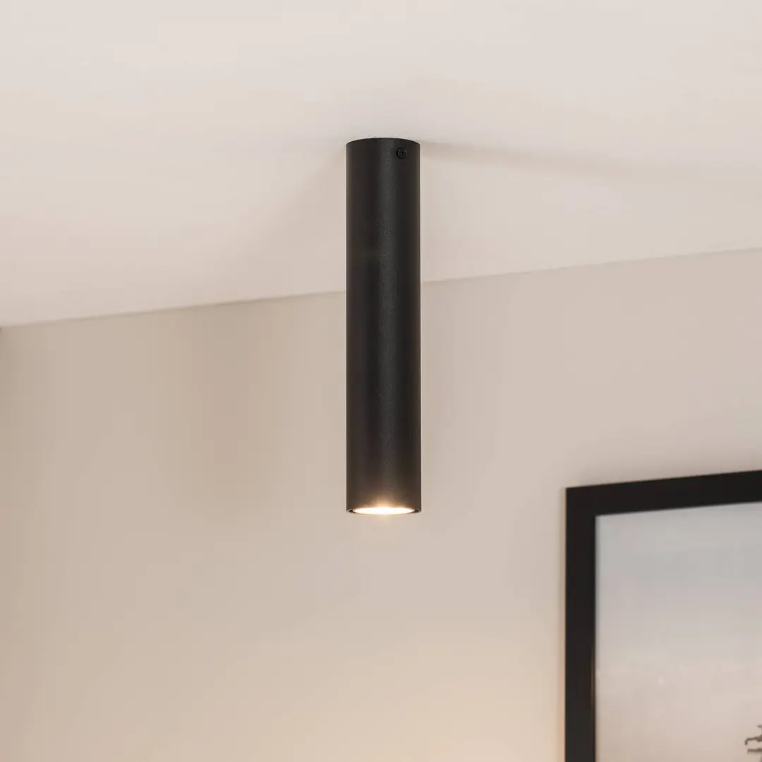 EMIBIG LIGHTING Deckenstrahler Tecno 1M, Stahl, GU10, Höhe 30 cm, schwarz