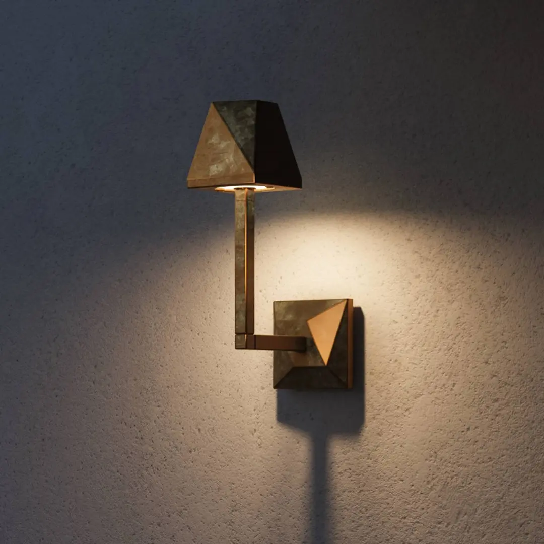 Moretti Luce LED-Außenwandleuchte Silva Edge, Höhe 30,5 cm, messing antik