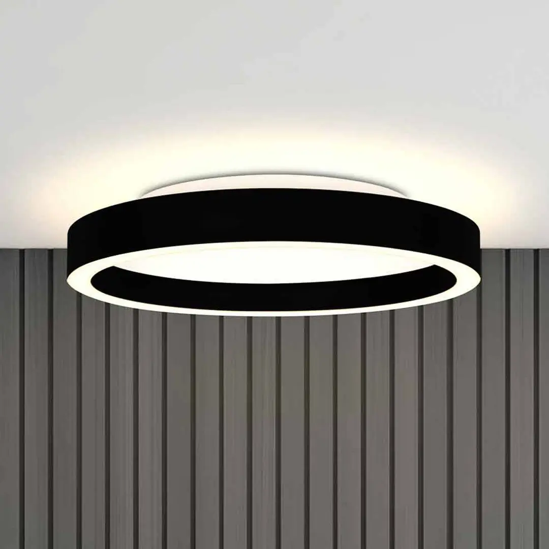 Steinhauer LED-Deckenlampe Ringlux, schwarz, Ø 30 cm, Metall, 2.700 K