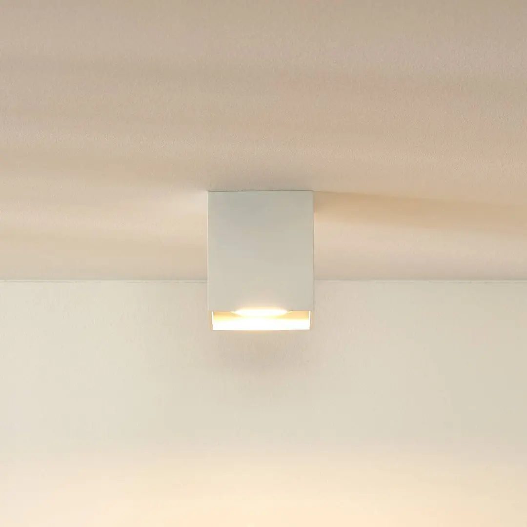 Lucide Deckenspot Bodi, eckig, weiß, GU10, 1-flammig, Aluminium