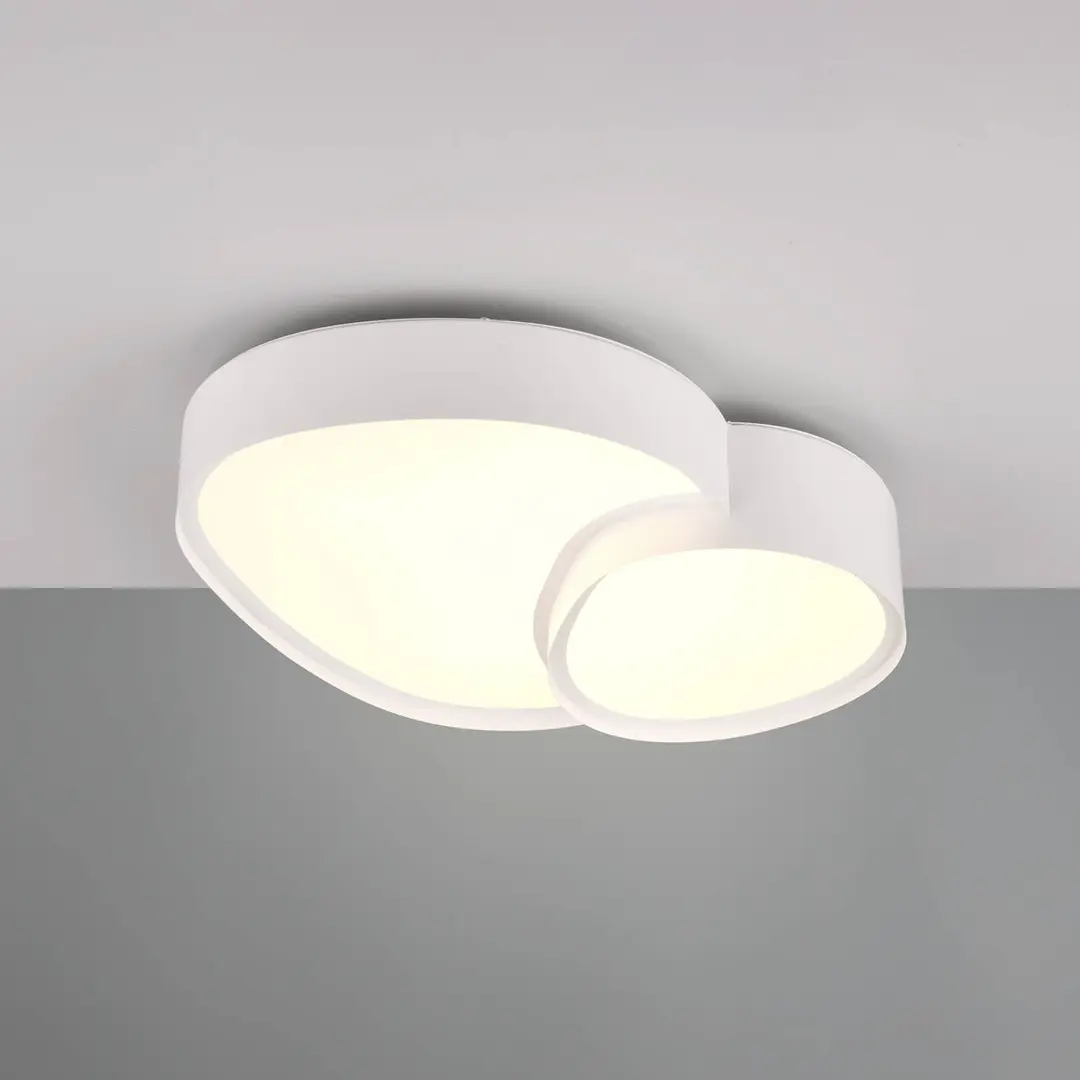 Trio Lighting LED-Deckenleuchte Rise, weiß, 43 x 36 cm, CCT, dimmbar