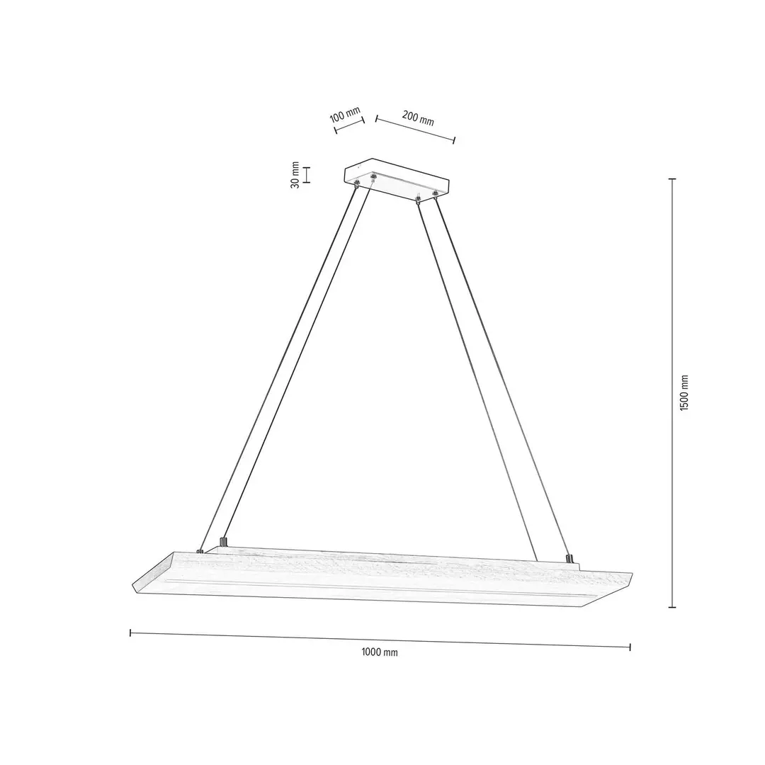 BRITOP LED-Hängeleuchte Tribe, Eiche geölt 100 cm