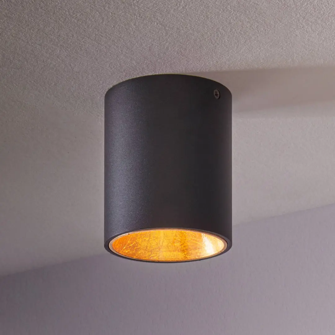 EGLO LED-Deckenlampe Polasso rund, schwarz-gold