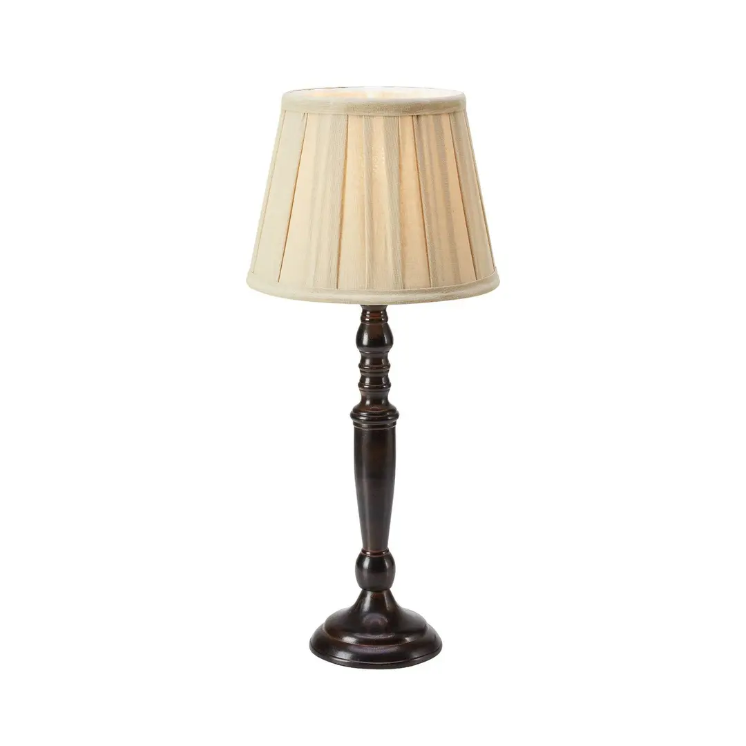 Markslöjd Tischlampe Chocolat, Höhe 46 cm, beige/braun, Metall/Stoff