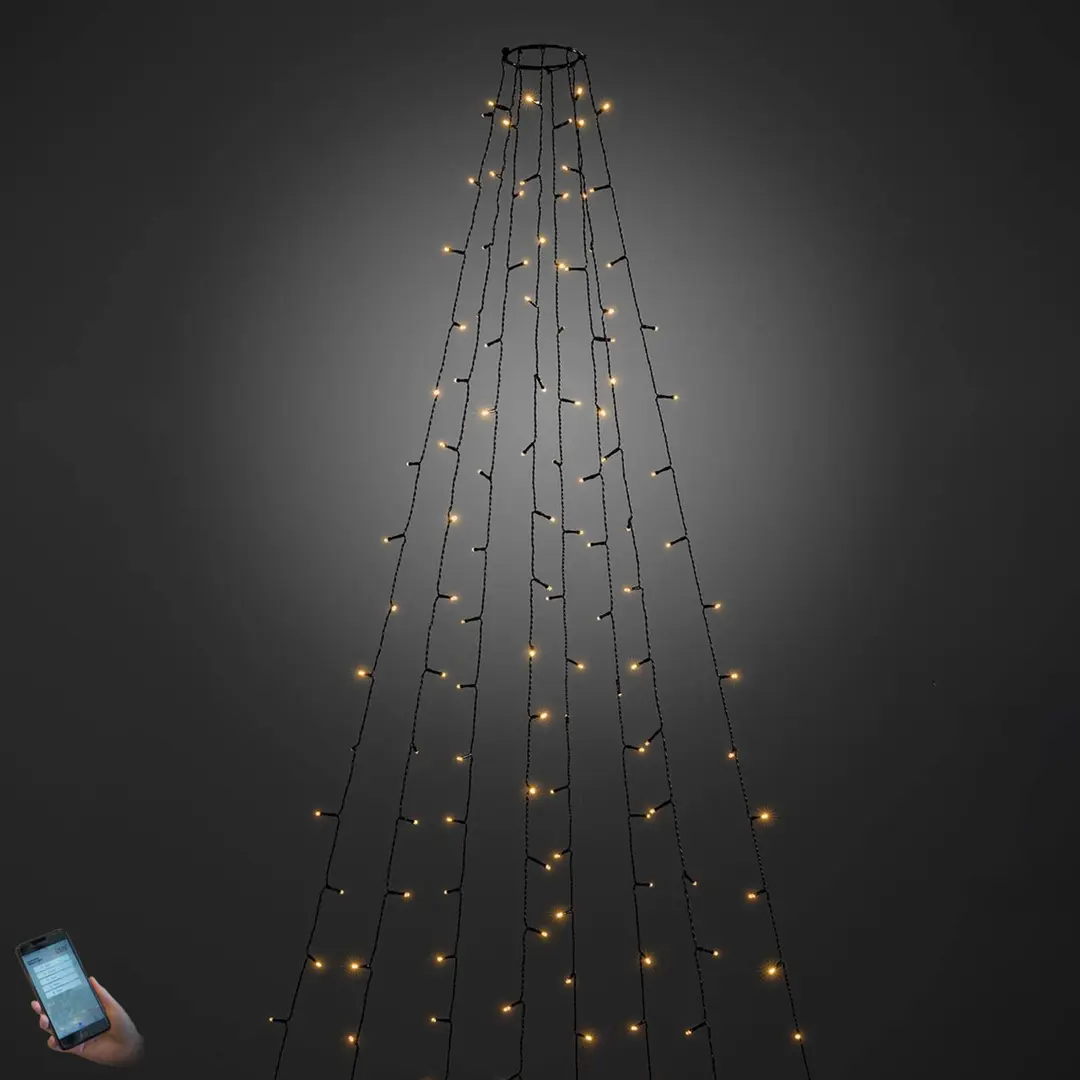 Konstsmide Christmas Per App bedienbarer LED-Baummantel außen 400-flg.