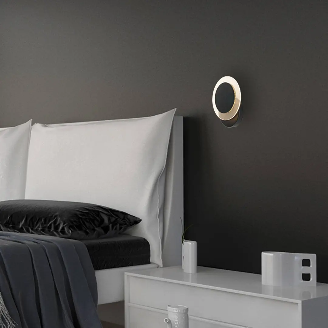 Steinhauer LED-Wandleuchte Lido, schwarz, Metall, 2.700 K