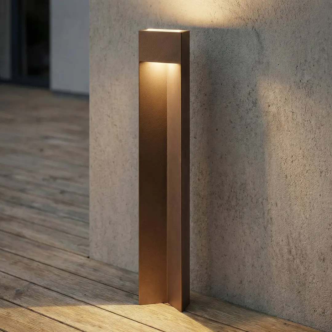 Lucande LED-Wegeleuchte Kaholo, braun, 90 cm, IP44