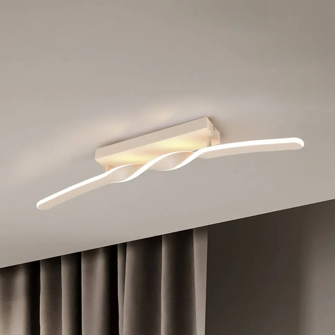Reality Leuchten LED-Deckenleuchte Ginko, sand, Metall, Länge 79 cm