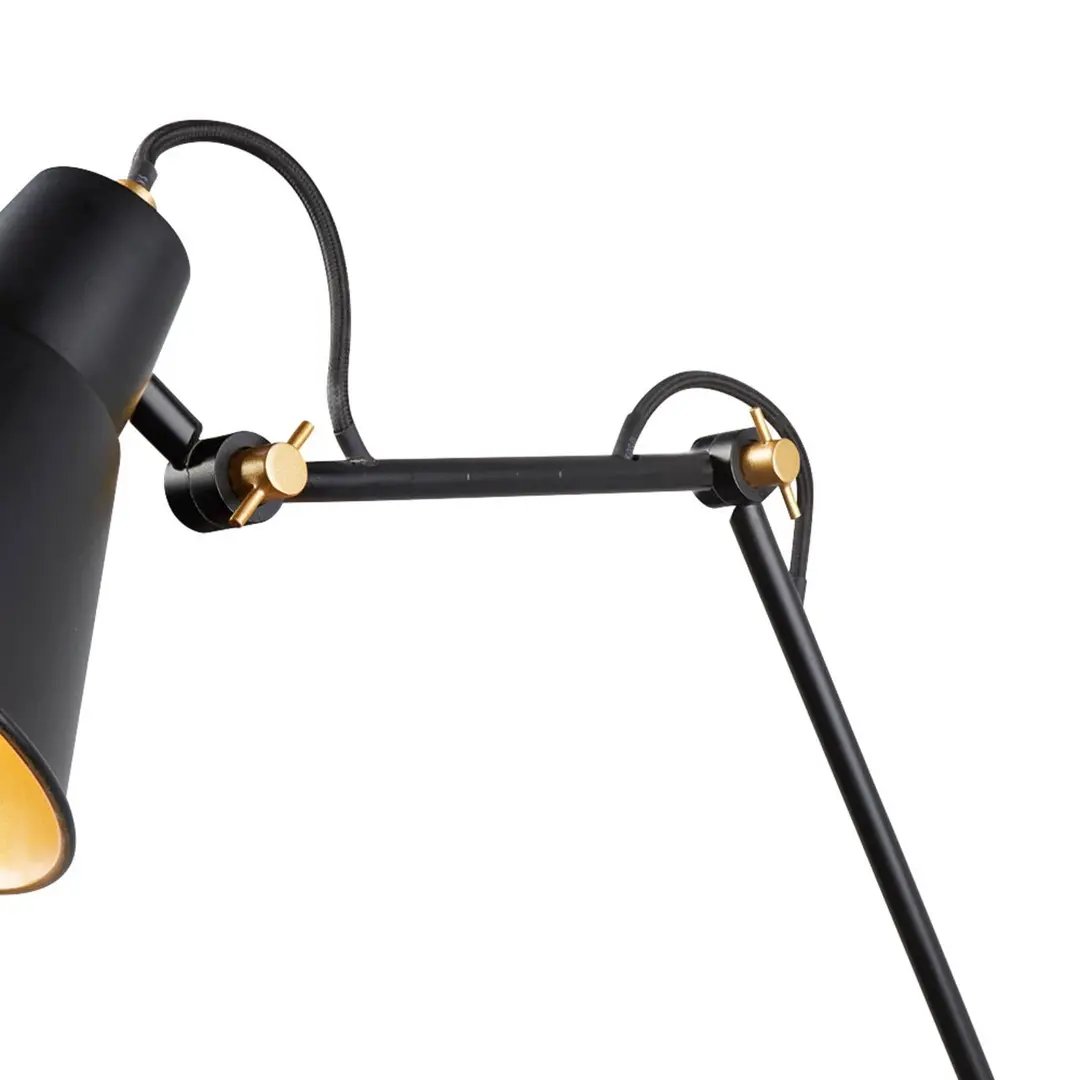 Searchlight Wandleuchte 7403 mit 3 Gelenken, schwarz-gold