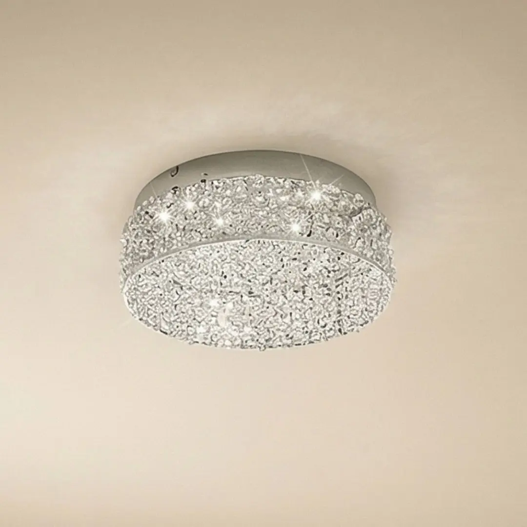 Lucande LED-Deckenleuchte Felias, chromfarben, Glas, Ø 35 cm