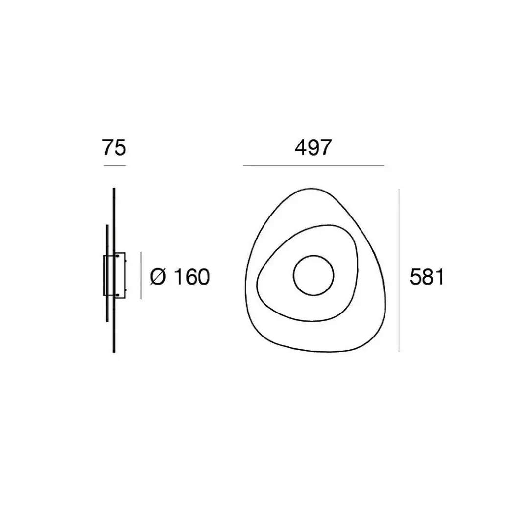 Linea Light LED-Wandleuchte Joint_W, oval, 58 cm, weiß, Metall