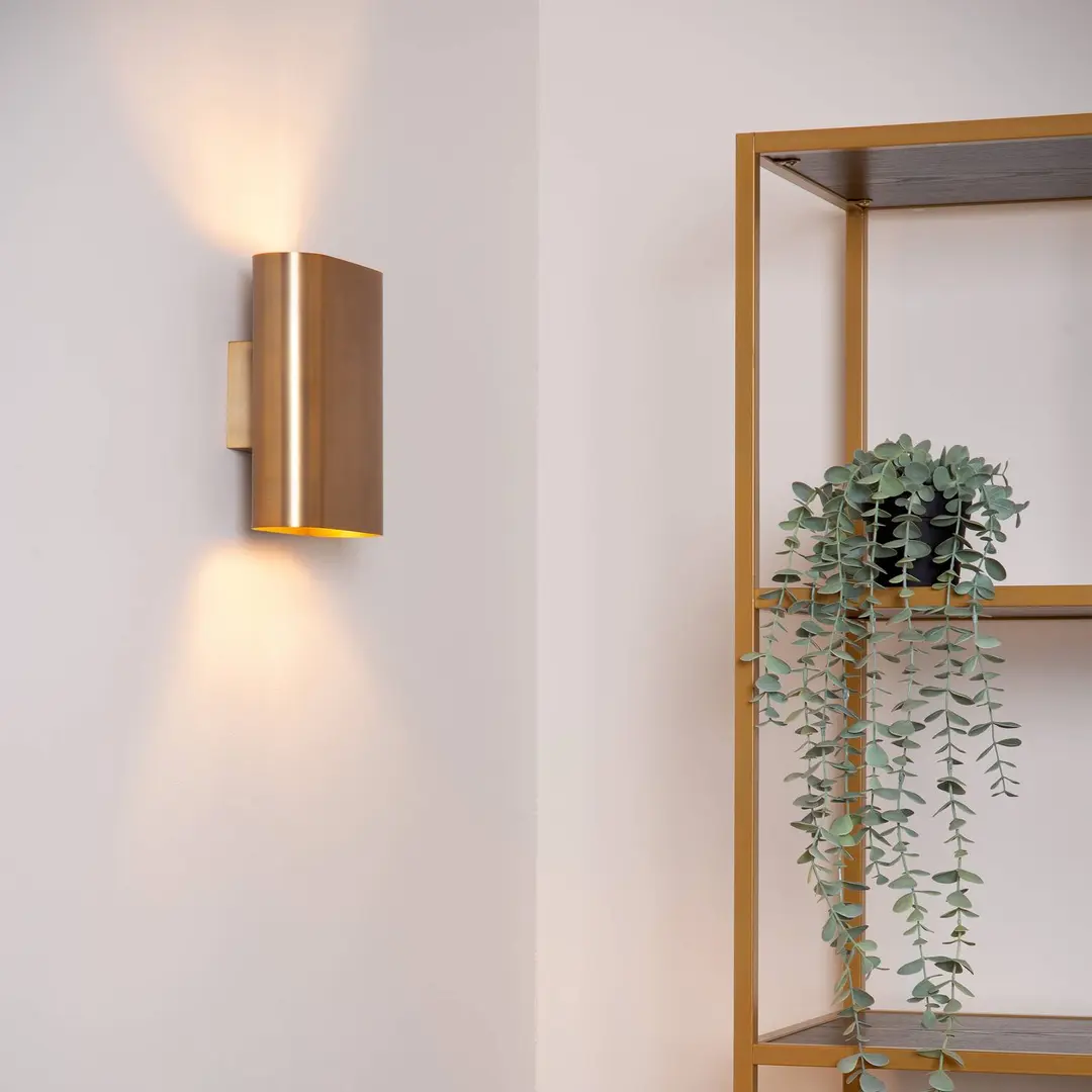 Lucide Wandlampe OVALIS, goldfarben, Höhe 20 cm, Metall up/down E14